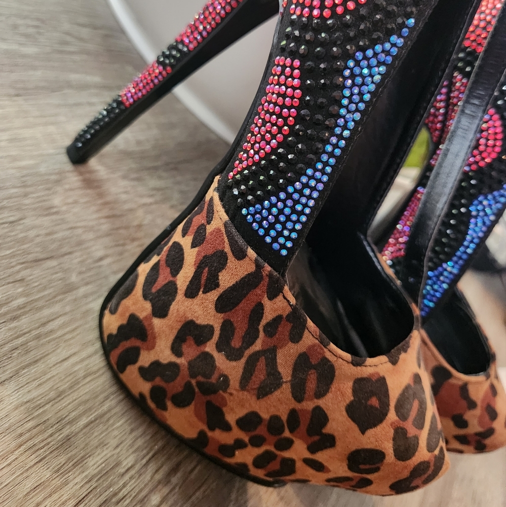 Brand New Leopard and Sequins Heel